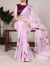 Nira By Ynf Weightless Marbal With Floral Printed With Pearl Lace Border Fancy Saree Online Wholesale